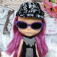 HSM011PUE02 Neo B Doll Mimi Plastic Purple Glasses Black Lens HSM011PUE02 Neo B Doll Mimi Plastic Purple Glasses Black Lens