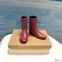 818143 Sekiguchi Momoko 1/6 Size Plastic Doll Shoes - Engineer Boots Tea Brown