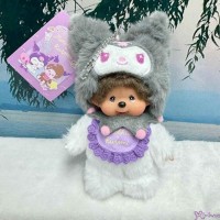 244478 Monchhichi x Kuromi 17cm Keychain Mascot ~ 244478 Monchhichi x Kuromi 17cm Keychain Mascot ~