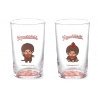 713049+56 Monchhichi Glass Cup ~ PAIR ~ Made in Japan 713049+56 Monchhichi Glass Cup ~ PAIR ~ Made in Japan