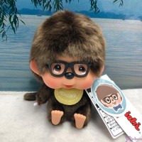 726295 HONG KONG Exclusive - Eyeglasses Big Head Monchhichi Yellow Bib Sitting Boy 726295 HONG KONG Exclusive - Eyeglasses Big Head Monchhichi Yellow Bib Sitting Boy