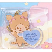 748715 Sugar Sweet Monchhichi 8cm Plastic Keychain Mascot - Girl 748715 Sugar Sweet Monchhichi 8cm Plastic Keychain Mascot - Girl