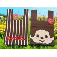 AM-029 Monchhichi 25.5 x 43.5cm Knit Eco Bag - Brown AM-029 Monchhichi 25.5 x 43.5cm Knit Eco Bag - Brown