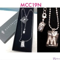 Monchhichi Jewelry by Sekiguchi Sterling Silver Crystal Necklace - "M" word MCC19N