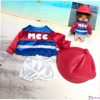 XA83 Monchhichi S Size Fashion Outfit - Horse Racing Jockey Suit BLUE with Red Helmet XA83 Monchhichi S Size Fashion Outfit - Horse Racing Jockey Suit BLUE with Red Helmet
