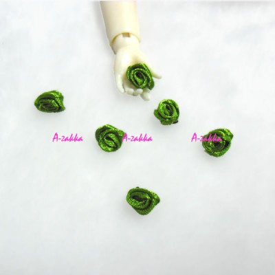 NDA075GRN DIY Materials 7mm Ribbon Rose Flower Green (10pcs) NDA075GRN DIY Materials 7mm Ribbon Rose Flower Green (10pcs)