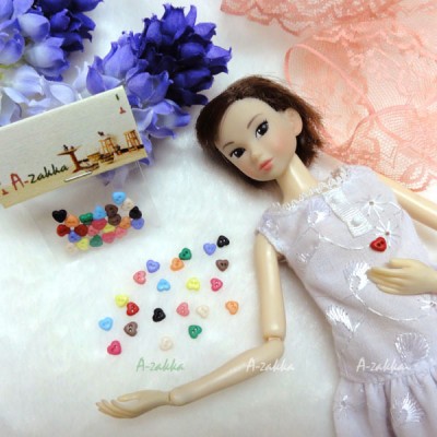NDB003MIX Doll Dress DIY Crafts Tiny Button Heart 4mm Mix Color NDB003MIX Doll Dress DIY Crafts Tiny Button Heart 4mm Mix Color