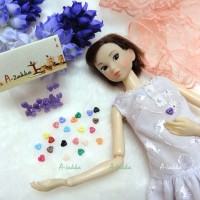 NDB003PUE Doll Dress DIY Craft Tiny Tool Button Heart 4mm Purple NDB003PUE Doll Dress DIY Craft Tiny Tool Button Heart 4mm Purple