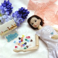 NDB004BLE Doll Dress DIY Crafts Tiny Button Heart 6.5mm Blue NDB004BLE Doll Dress DIY Crafts Tiny Button Heart 6.5mm Blue