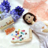 NDB004RAE Doll Dress DIY Crafts Tiny Button Heart 6.5mm Orange NDB004RAE Doll Dress DIY Crafts Tiny Button Heart 6.5mm Orange