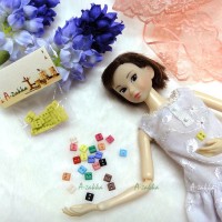 NDB006YEW Doll Dress DIY Sewing Tiny Button Square 5mm Yellow NDB006YEW Doll Dress DIY Sewing Tiny Button Square 5mm Yellow