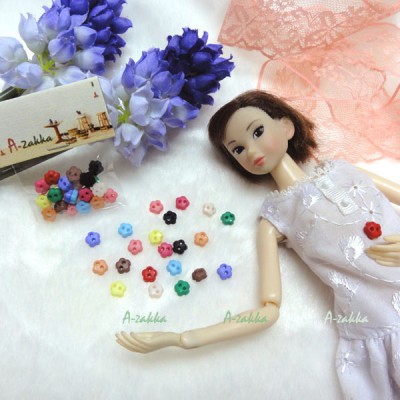 NDB007MIX Doll Dress Sewing Button Sakura Flower 6.5mm Mix Color