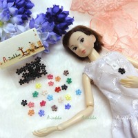 NDB008BLK Doll Dress DIY Sewing Tiny Button Flower 6.5mm Black NDB008BLK Doll Dress DIY Sewing Tiny Button Flower 6.5mm Black