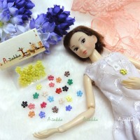NDB008YEW Doll Dress DIY Sewing Tiny Button Flower 6.5mm Yellow NDB008YEW Doll Dress DIY Sewing Tiny Button Flower 6.5mm Yellow