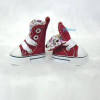 1/6 Bjd Neo B Denim MICRO Shoes Folded Boots Red SHP188RED 1/6 Bjd Neo B Denim MICRO Shoes Folded Boots Red SHP188RED