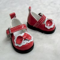 Yo-SD bjd Doll Leeke PU Leather Buckle Bow Shoes Red SHU046RED Yo-SD bjd Doll Leeke PU Leather Buckle Bow Shoes Red SHU046RED