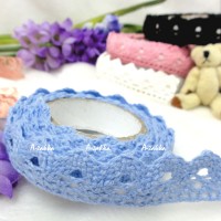 YTA004BLE Adhesive Sticker Single Trim Lace Fabric Tape Blue YTA004BLE Adhesive Sticker Single Trim Lace Fabric Tape Blue