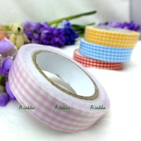 YTA005PNK Roll Adhesive Sticker Fabric Tape Pink Checker YTA005PNK Roll Adhesive Sticker Fabric Tape Pink Checker